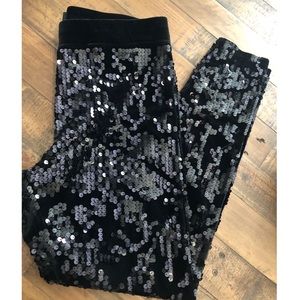 Express Sequin and Velvet Leggings